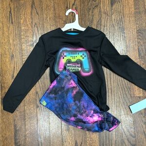Cat & Jack boys black weekend gamer pajamas set size 4/5